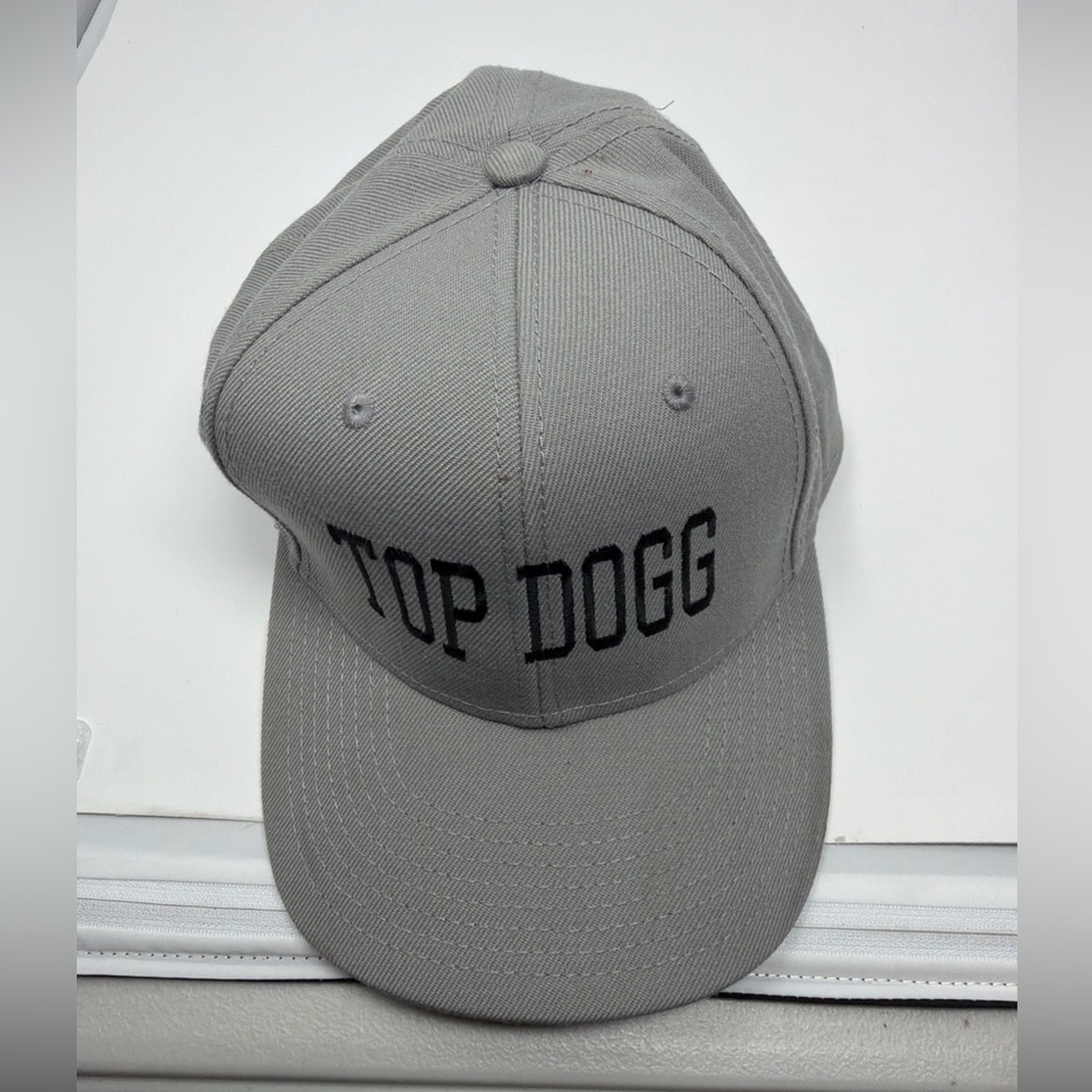 Top Dog Snapback Hat Grey One Size Adjustable Embroidered Outdoor Vintage